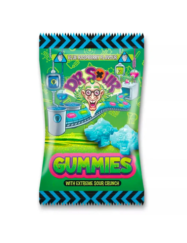 Gummies with Extreme Sour Crunch Blue Raspberry 200 g. Dr. Sour